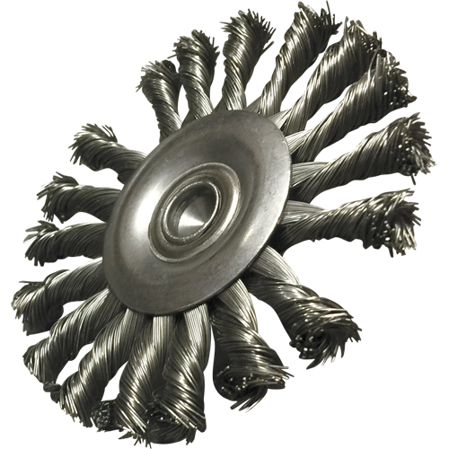 Brosses mont&eacute;es &agrave; fils nou&eacute;s circulaires, 3-1/2" dia., dia. Des fils 0,014", Tige 1/4" OSI Industrial Sales