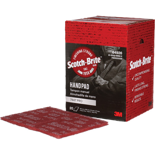 Scotch-Brite 7447 Hand Pads, Aluminum Oxide, 9" x 6", Very Fine Grit OSI Industrial Sales