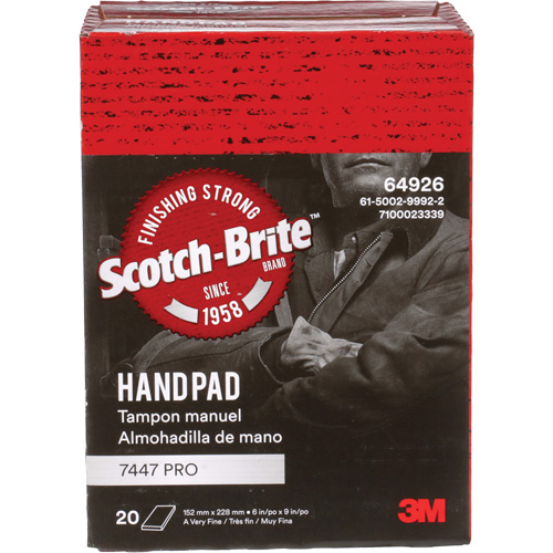 Scotch-Brite 7447 Hand Pads, Aluminum Oxide, 9" x 6", Very Fine Grit OSI Industrial Sales