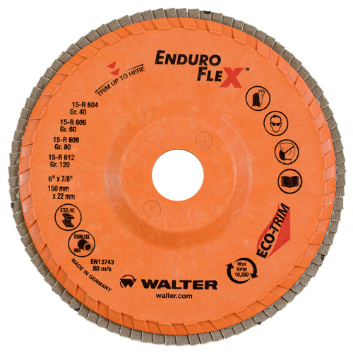 Enduro-Flex Flap Wheels, 6" x 7/8", Type 27, 40 Grit, Zirconium OSI Industrial Sales