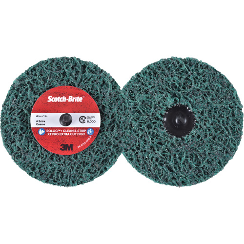 Scotch-Brite Roloc+ Clean & Strip XT Pro Extra Cut Disc, 4" Dia., Extra Coarse Grit, Aluminum Oxide OSI Industrial Sales