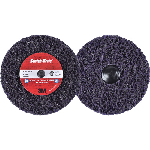 Disque  Clean and Strip  XT Pro Roloc Scotch-Brite, 4" dia., Grain Extra grossier, Carbure de silicium OSI Industrial Sales