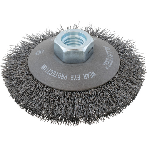 Brosse &agrave; fils torsad&eacute;s AllSteel, 5" dia., Fils 0,0118", Arbre 5/8"-11 OSI Industrial Sales