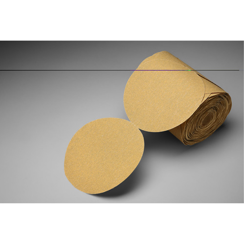 Disque abrasif dor&eacute; en rouleau de papier Stikit, 6" dia., Grain P150, Oxyde d'aluminium OSI Industrial Sales