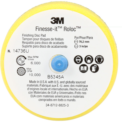 Finesse-it Roloc Finishing Disc Pad, 3" Dia. OSI Industrial Sales