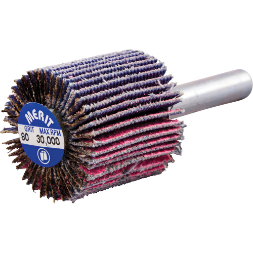 Shank Mounted Mini Flap Wheel, Ceramic Alumina, 80 Grit, 1" x 1" x 1/4" OSI Industrial Sales