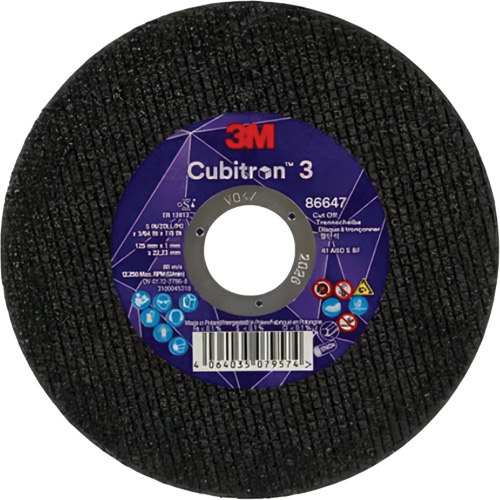 Cubitron 3 Cutting Disc, 5" x 9/32", 3/8" Arbor, Type 41 OSI Industrial Sales