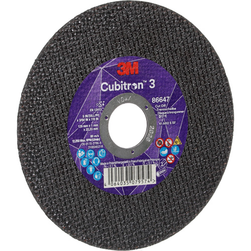 Cubitron 3 Cutting Disc, 5" x 9/32", 3/8" Arbor, Type 41 OSI Industrial Sales