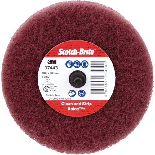 Scotch-Brite Roloc Plus General Purpose Scuffing Wheel, 4" Dia. OSI Industrial Sales