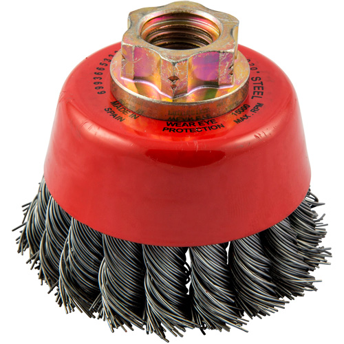 Knotted Wire Cup Brush, 2-3/4" Dia. x 5/8"-11 Arbor OSI Industrial Sales
