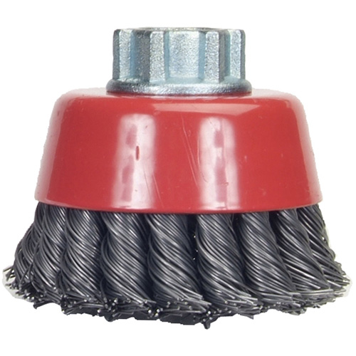 Brosse-boisseau &agrave; fils nou&eacute;s, 4" dia. x 5/8"-11 arbre OSI Industrial Sales