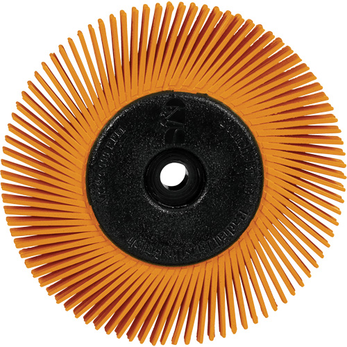 Brosse radiale en soies de pr&eacute;cision type A PN-RB avec adaptateur Scotch-Brite , C&eacute;ramique, Grain 80+, 6" dia. OSI Industrial Sales