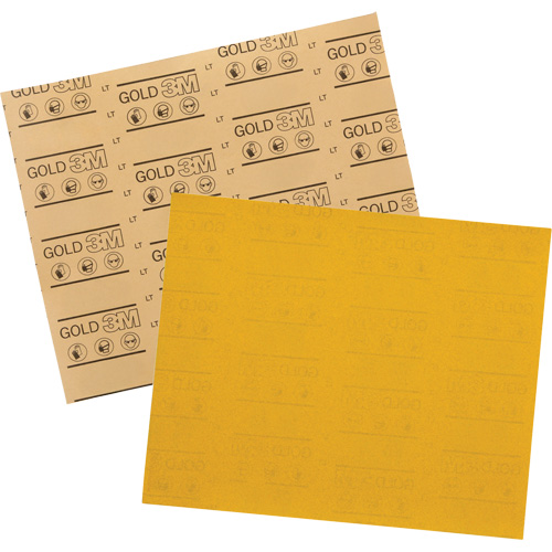 Feuille abrasive dor&eacute;e 12541, 9" x 11", Grain 320, Oxyde d'aluminium OSI Industrial Sales