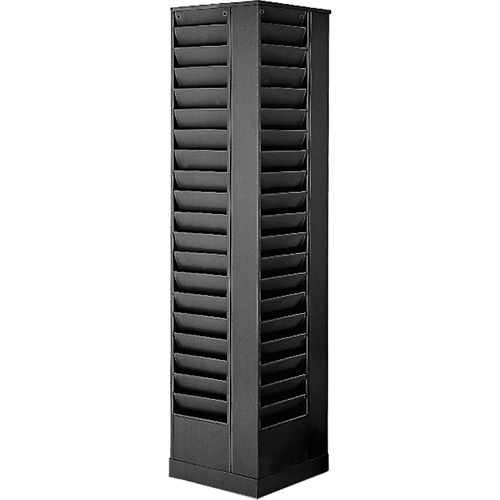 Literature Storage Racks, Rotating, 92 Slots, Steel, 14-1/8" W x 14-1/8" D x 66" H OSI Industrial Sales