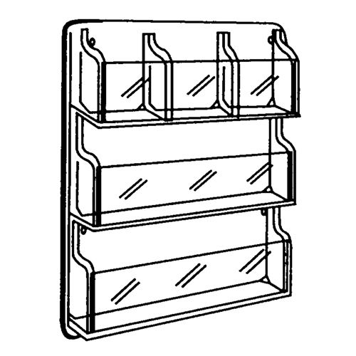 Literature Displays, Wall Mount, 9 Slots, Plastic, 30" W x 2" D x 36-7/8" H OSI Industrial Sales