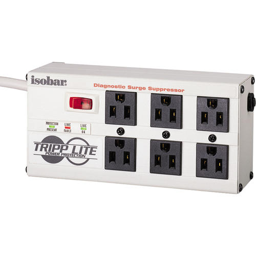 Limiteurs de surtension Isobar, 6 Prises, 2850 J, 1440 W, Cordon 6' OSI Industrial Sales