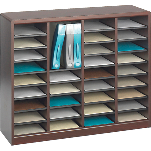 Casier &agrave; compartiments E-Z Stor pour documentation, Stationnaire, 36 fentes, Bois, 40" la x 3/4" p x 32-1/2" h OSI Industrial Sales