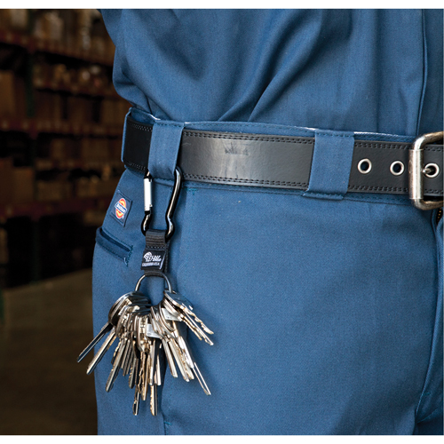Split Ring Key Holder, Zinc Alloy Metal, 4-1/2" Cable, Carabiner Attachment OSI Industrial Sales