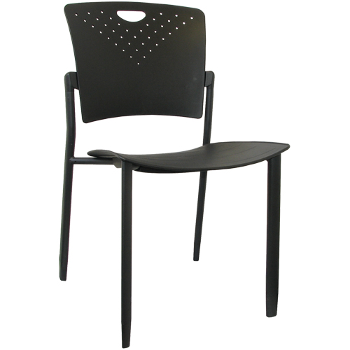 MaxX StaxX Stackable Chairs, Polypropylene, 17-1/4" High, 275 lbs. Capacity, Black OSI Industrial Sales