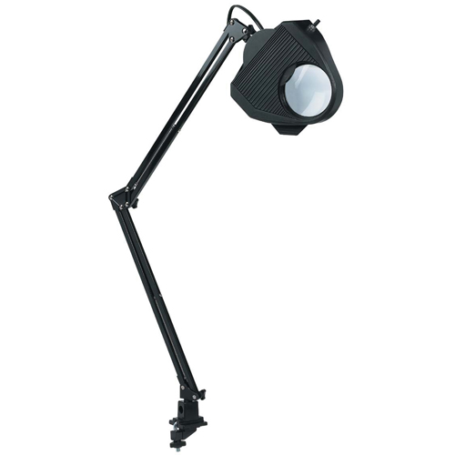 Lampe de travail avec loupe, 60 W, Fluorescent/Incandescente/DEL, Pince, Col 40", Noir OSI Industrial Sales