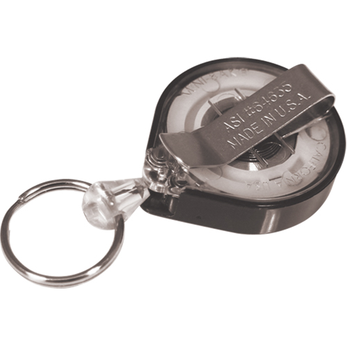 Retractable Mini-Bak&reg; Key Rings, Plastic, 36" Cable, Belt Clip Attachment OSI Industrial Sales