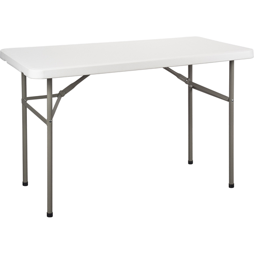 Table pliante, Rectangulaire, 48" l x 24" la, Poly&eacute;thyl&egrave;ne, Blanc OSI Industrial Sales