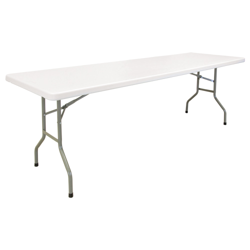 Table pliante, Rectangulaire, 96" l x 30" la, Poly&eacute;thyl&egrave;ne, Blanc OSI Industrial Sales