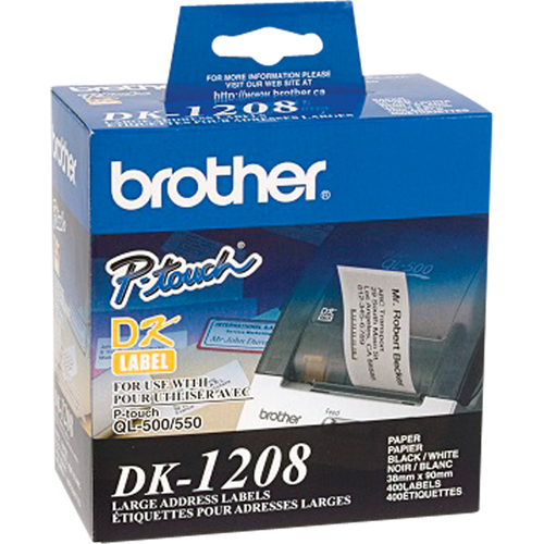 &eacute;tiquettes d'adresse de s&eacute;rie DK, 1-1/2" la x 3-1/2" la x Blanc OSI Industrial Sales