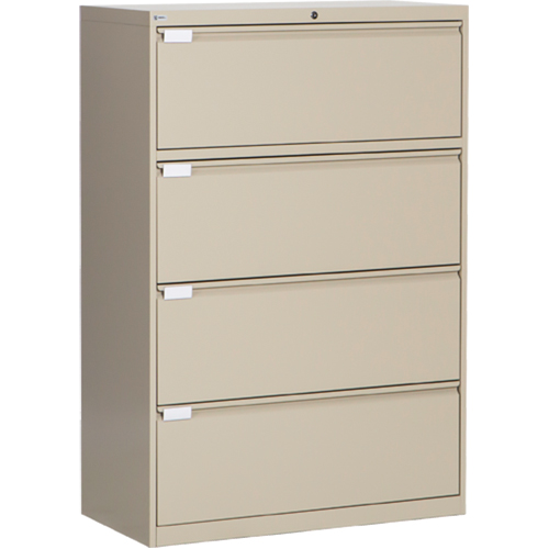 Lateral Filing Cabinet, Steel, 4 Drawers, 36" W x 18" D x 53-3/8" H, Beige OSI Industrial Sales