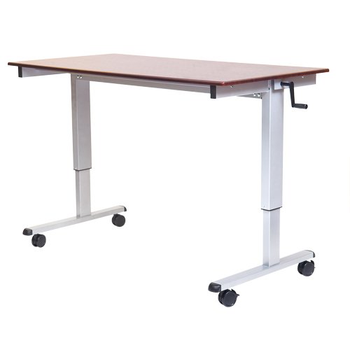 Postes de travail ajustables pour travail assis et debout , , 48-1/2" h x 48" la x 32-1/2" p, Noyer OSI Industrial Sales