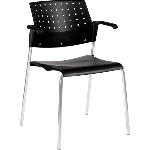 Chaises empilables, Plastique, Hauteur 33", Capacit&eacute; 300 lb, Noir OSI Industrial Sales