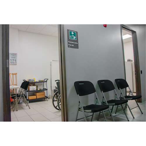 Folding Chair, Polyethylene, Black, 350 lbs. Weight Capacity OSI Industrial Sales