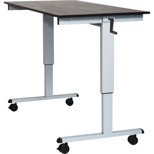 Bureau ajustable pour travail assis et debout, , 48-1/2" h x 59" la x 29-1/2" p, Noir OSI Industrial Sales