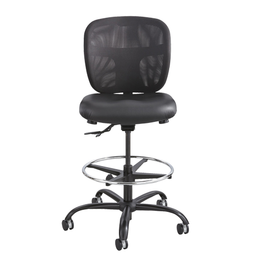 Vue Heavy-Duty Stool, Vinyl, Black, 350 lbs. Capacity OSI Industrial Sales