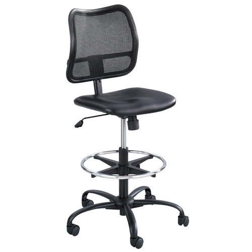 Vue Ergonomic Stool, Vinyl, Black, 250 lbs. Capacity OSI Industrial Sales