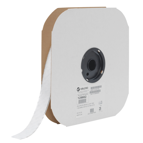 Fastener Tape, Loop, 25 yds x 3/4", Sew-On, White OSI Industrial Sales