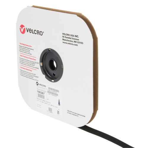 Fastener Tape, Hook, 25 yds x 3/4", Sew-On, Black OSI Industrial Sales