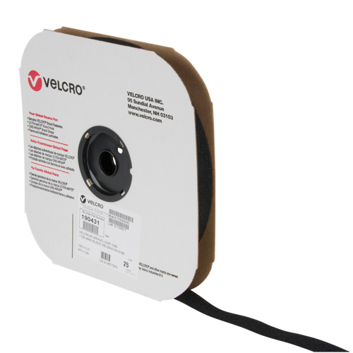 Fastener Tape, Loop, 25 yds x 1", Sew-On, Black OSI Industrial Sales