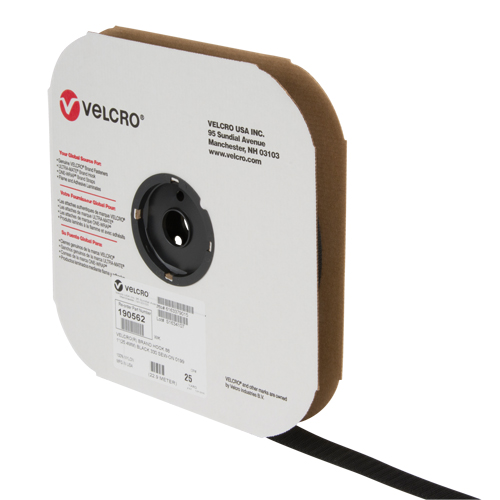 Ruban d'attaches, Crochet, 25 vg x 1", Cousu, Noir OSI Industrial Sales