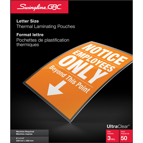 Pochettes lamin&eacute;es pour lettres Swingline UltraClear OSI Industrial Sales