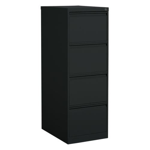 Vertical Filing Cabinet, Steel, 4 Drawers, 18-1/7" W x 25" D x 52" H, Black OSI Industrial Sales