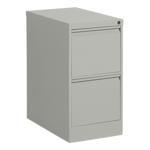 Vertical Filing Cabinet, Steel, 2 Drawers, 15-1/7" W x 25" D x 29" H, Grey OSI Industrial Sales