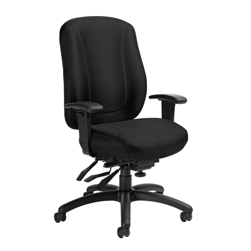 Overtime High Back Chair, Fabric, Black, 300 lbs. Capacity OSI Industrial Sales