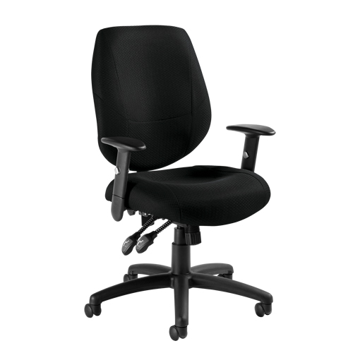 Six 31 Operator Chair, Fabric, Black, 250 lbs. Capacity OSI Industrial Sales
