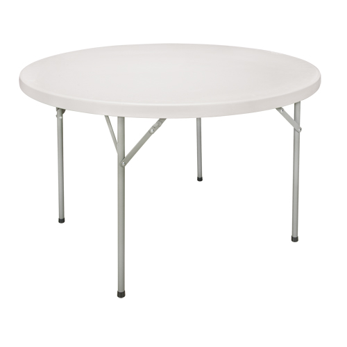 Table pliante, Ronde, 48" l x 48" la, Poly&eacute;thyl&egrave;ne, Blanc OSI Industrial Sales