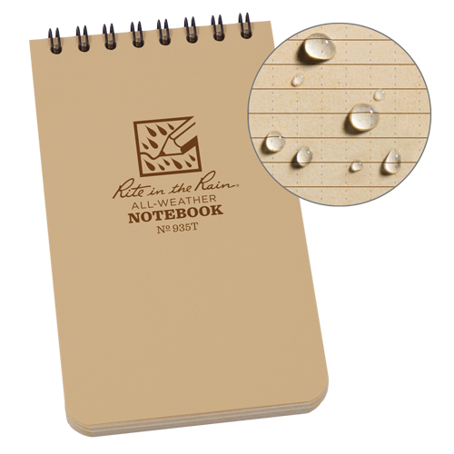 Pocket Top-Spiral Notebook, Soft Cover, Tan, 100 Pages, 3" W x 5" L OSI Industrial Sales
