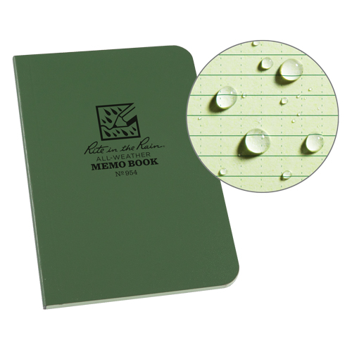 Memo Book, Soft Cover, Green, 112 Pages, 3-1/2" W x 5" L OSI Industrial Sales