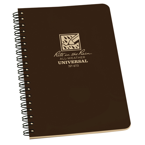 Side-Spiral Notebook, Soft Cover, Brown, 64 Pages, 4-5/8" W x 7" L OSI Industrial Sales