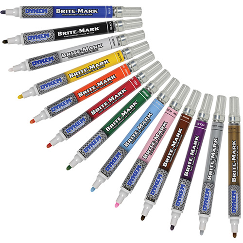 Brite-Mark&reg; Medium Paint Marker, Liquid, White OSI Industrial Sales