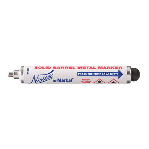 Nissen&reg; Solid Barrel Metal Marker, Liquid, White OSI Industrial Sales